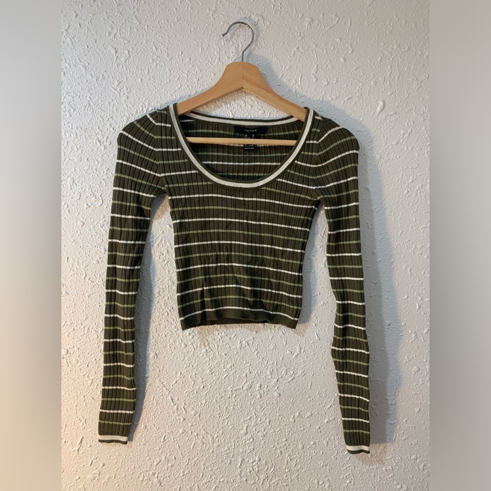 Forever 21, XS, Green and white stripes!